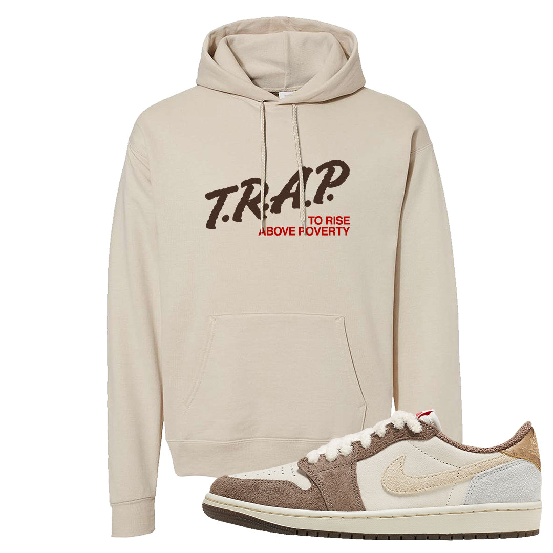 Year of the Rabbit Low 1s Hoodie | Trap To Rise Above Poverty, Sand