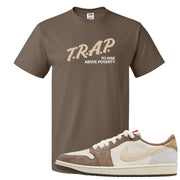Year of the Rabbit Low 1s T Shirt | Trap To Rise Above Poverty, Chocolate