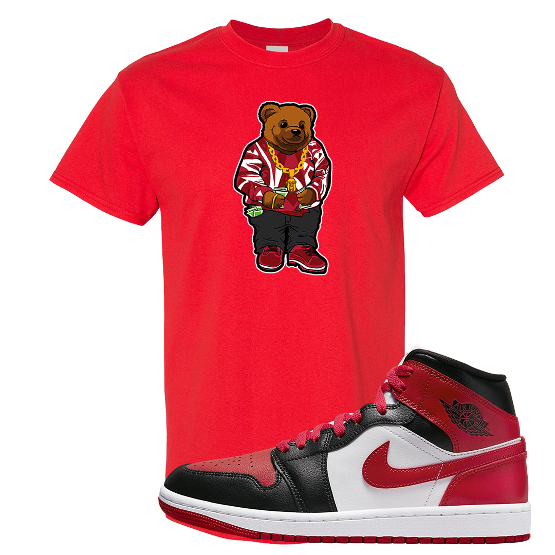 Bred Toe Mid 1s T Shirt | Sweater Bear, Red