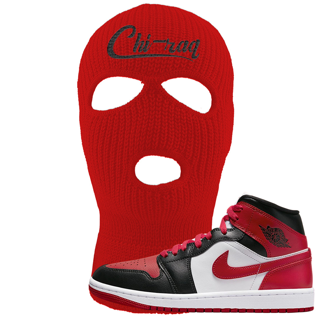 Bred Toe Mid 1s Ski Mask | Chiraq, Red