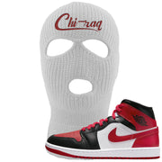 Bred Toe Mid 1s Ski Mask | Chiraq, White