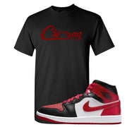 Bred Toe Mid 1s T Shirt | Chiraq, Black