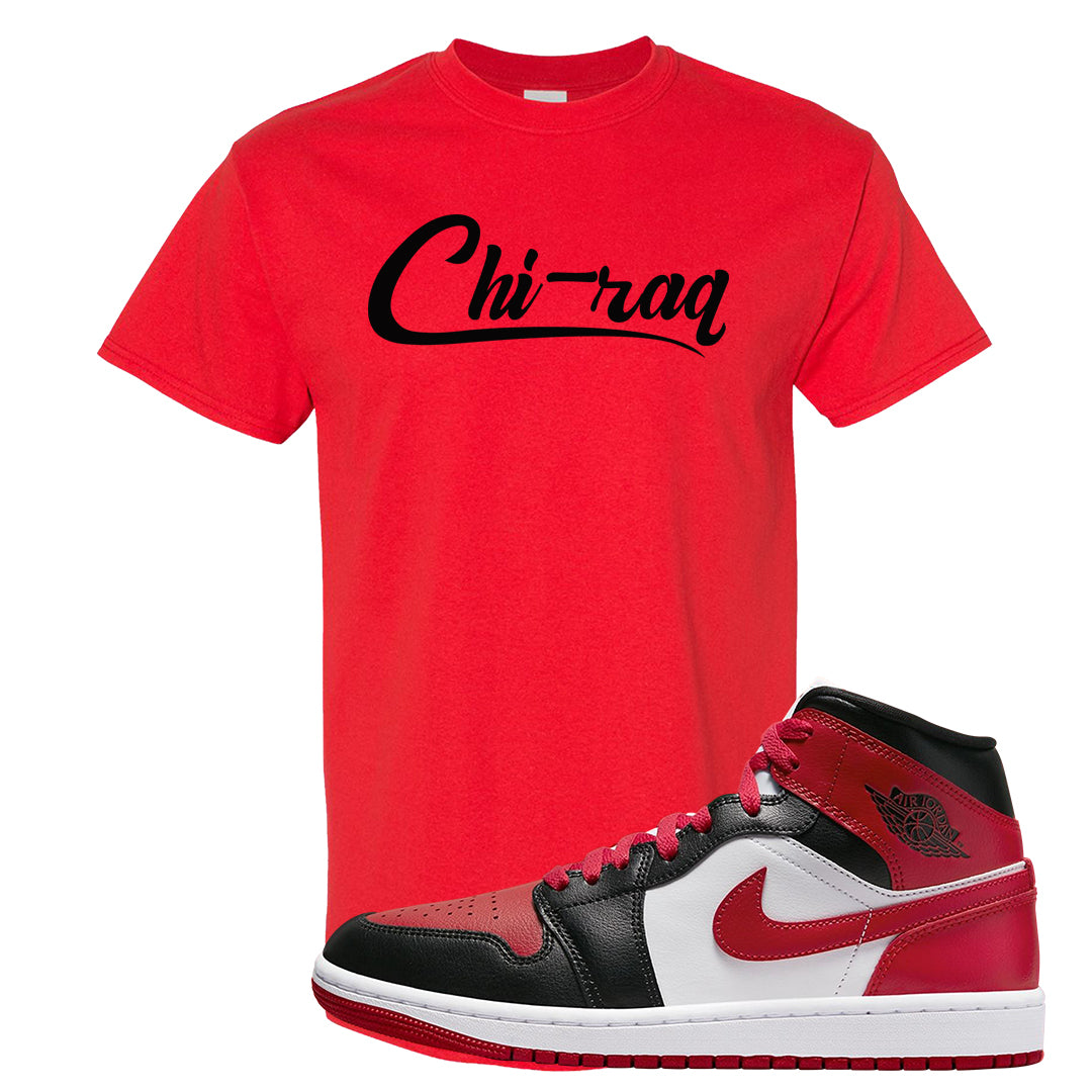 Bred Toe Mid 1s T Shirt | Chiraq, Red