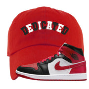 Bred Toe Mid 1s Dad Hat | Dedicated, Red