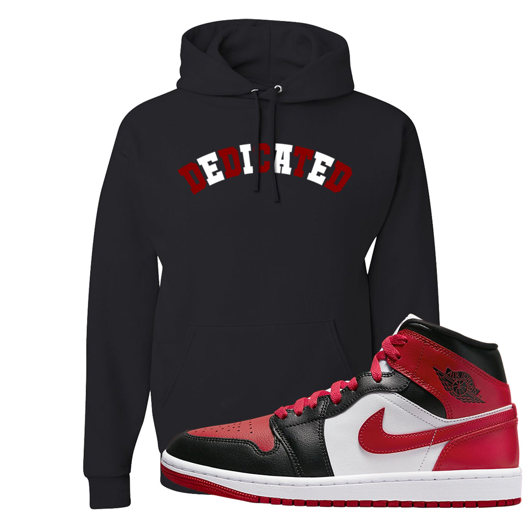 Bred Toe Mid 1s Hoodie | Dedicated, Black