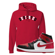 Bred Toe Mid 1s Hoodie | Dedicated, Red