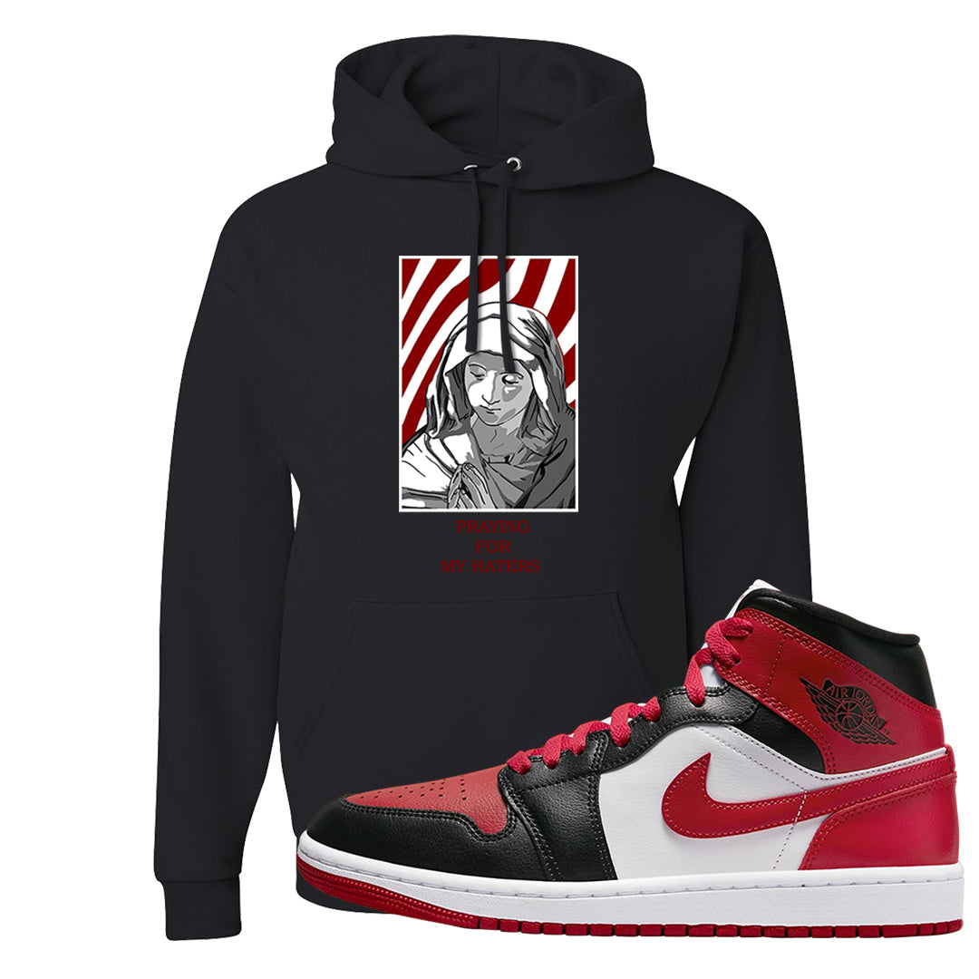 Bred Toe Mid 1s Hoodie | God Told Me, Black