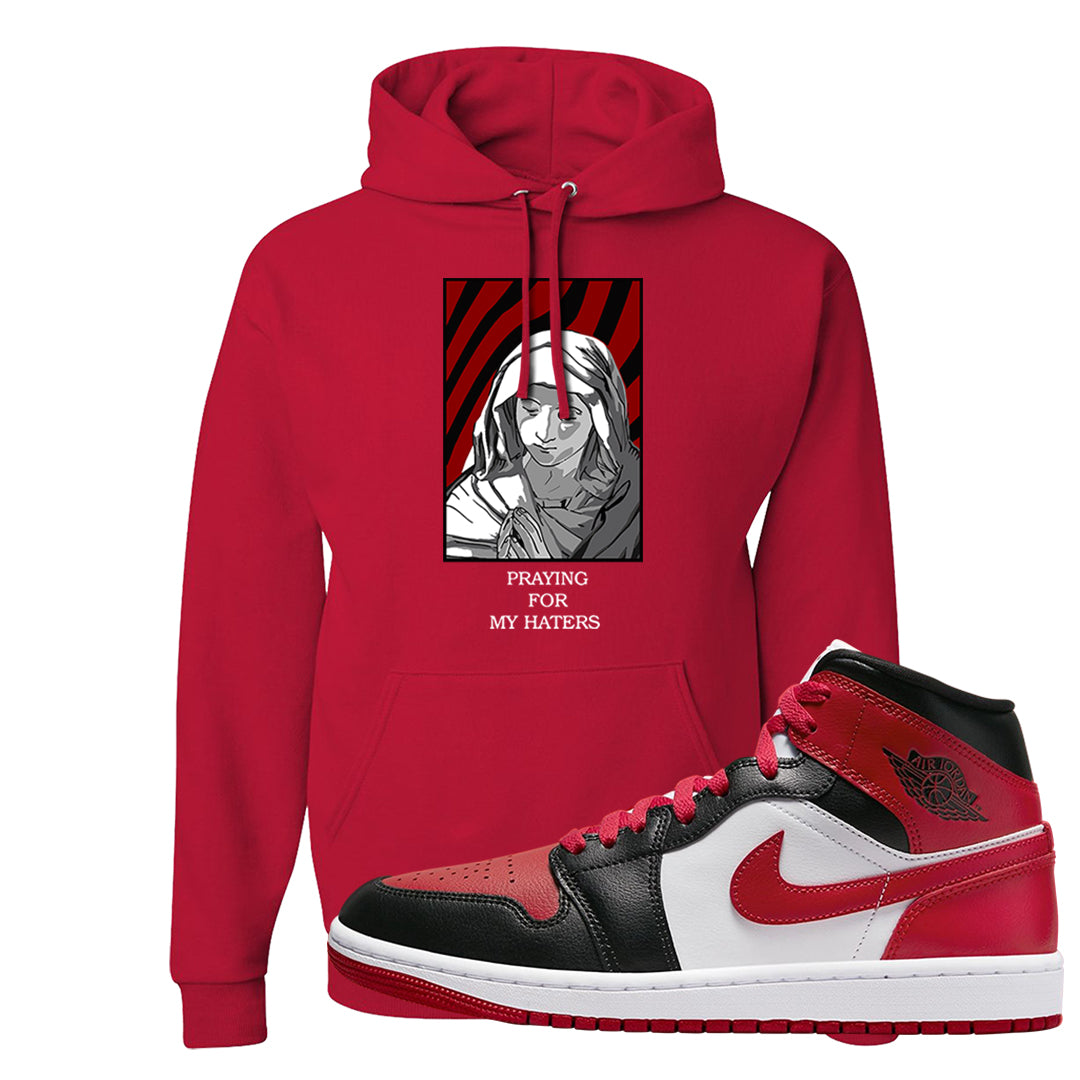 Bred Toe Mid 1s Hoodie | God Told Me, Red