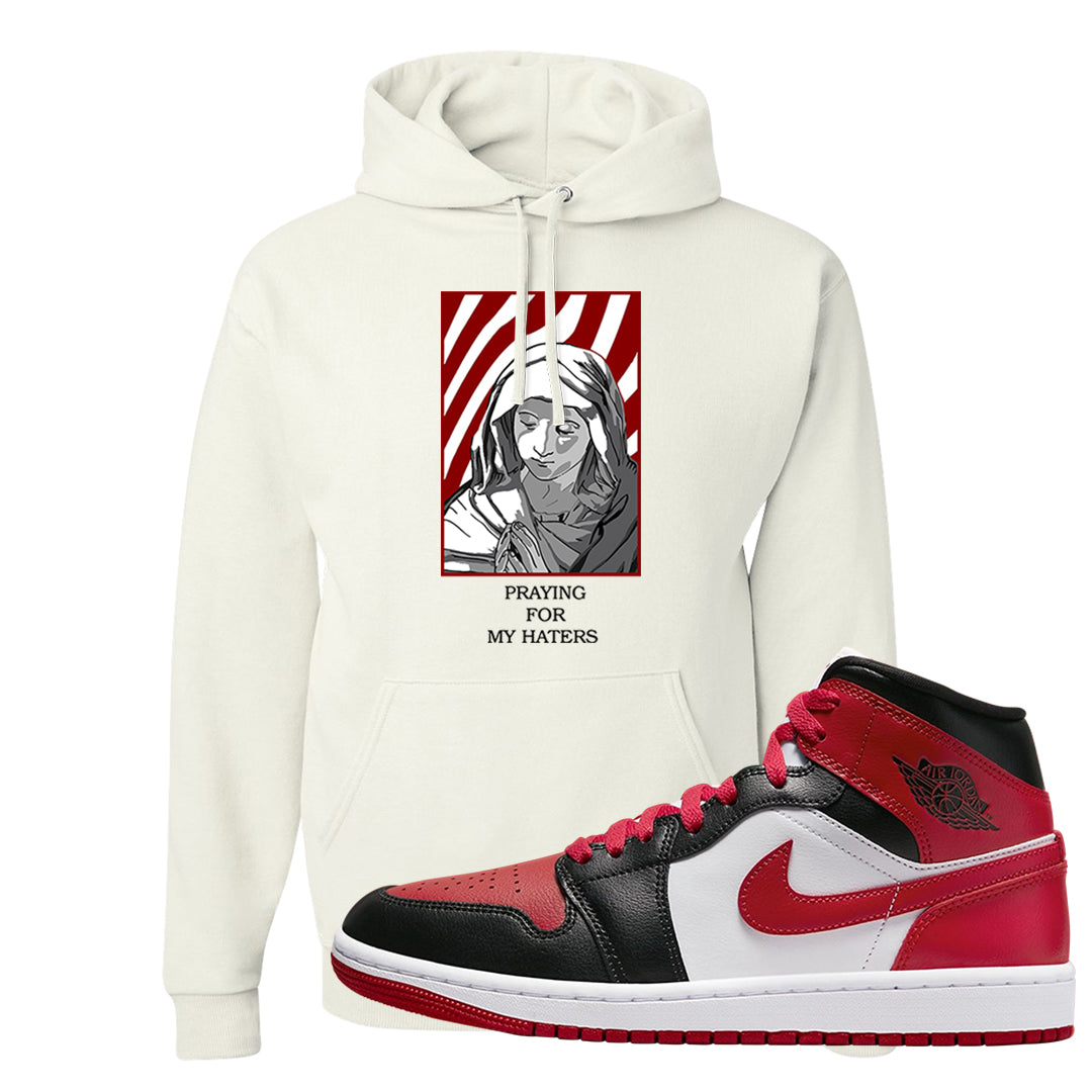 Bred Toe Mid 1s Hoodie | God Told Me, White