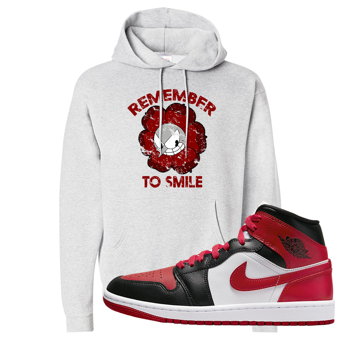 Bred Toe Mid 1s Hoodie | Remember To Smile, Ash