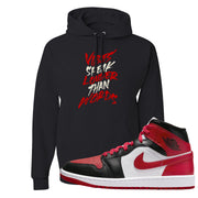 Bred Toe Mid 1s Hoodie | Vibes Speak Louder Than Words, Black