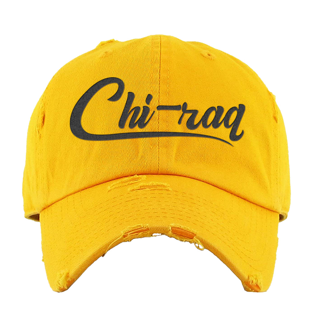 2022 Multicolor Low 1s Distressed Dad Hat | Chiraq, Gold