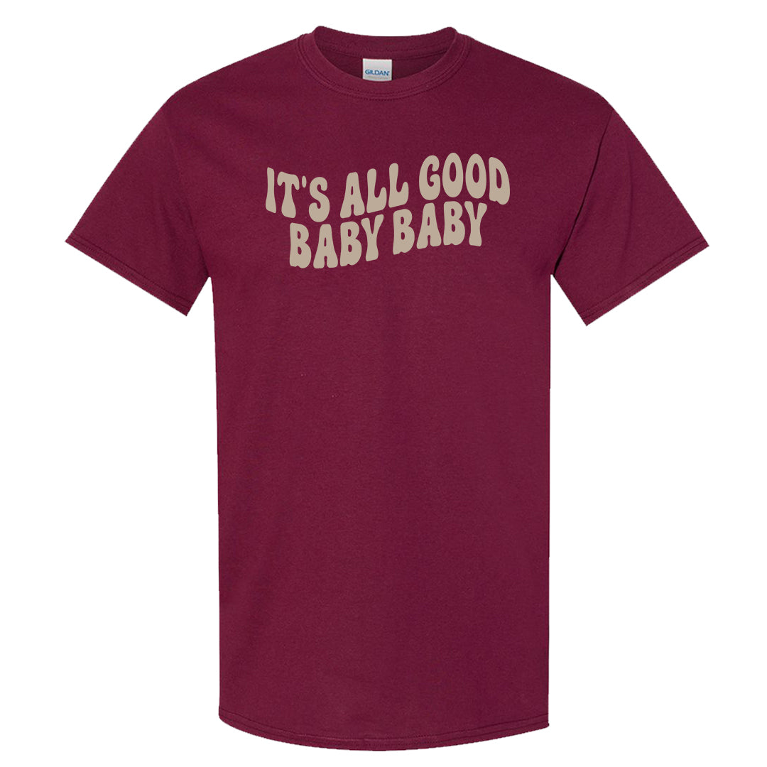 Cherrywood Sand Split Mid 1s T Shirt | All Good Baby, Maroon