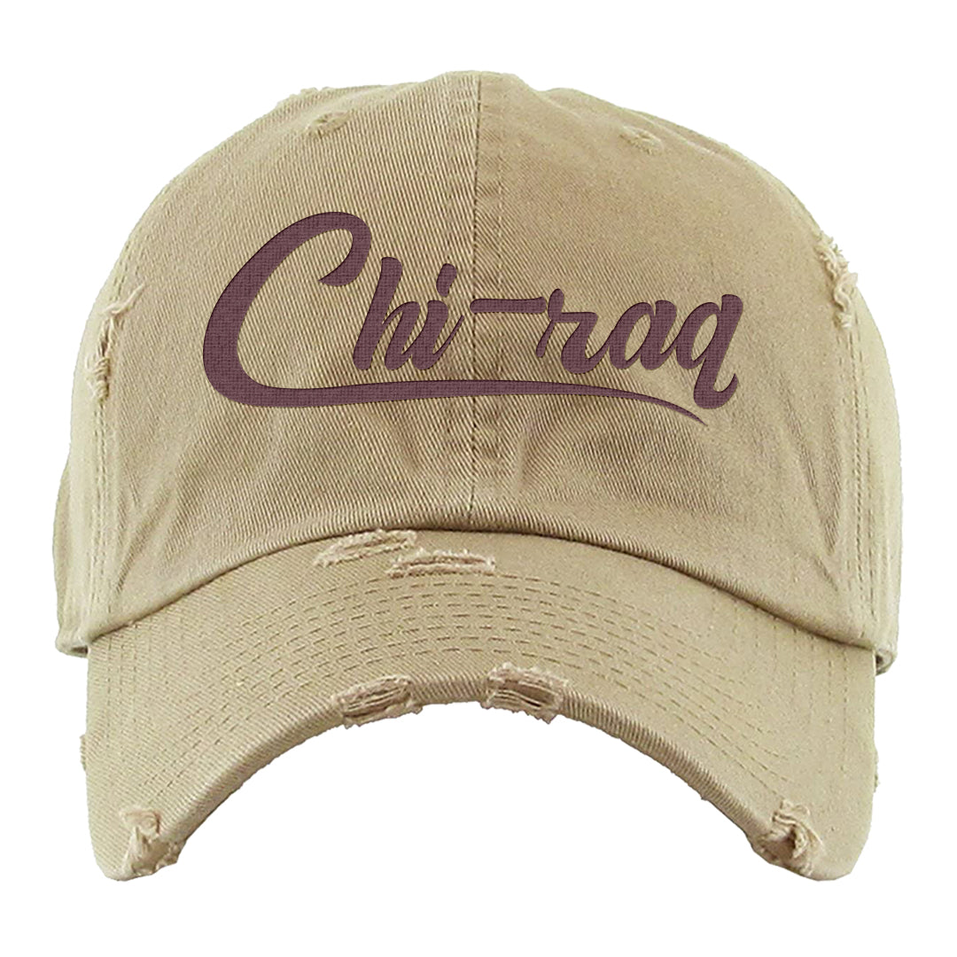 Cherrywood Sand Split Mid 1s Distressed Dad Hat | Chiraq, Khaki