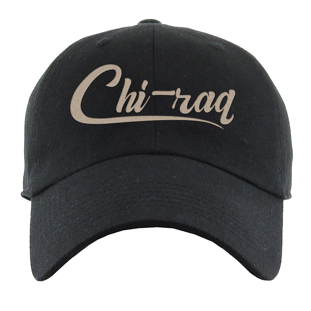 Cherrywood Sand Split Mid 1s Dad Hat | Chiraq, Black