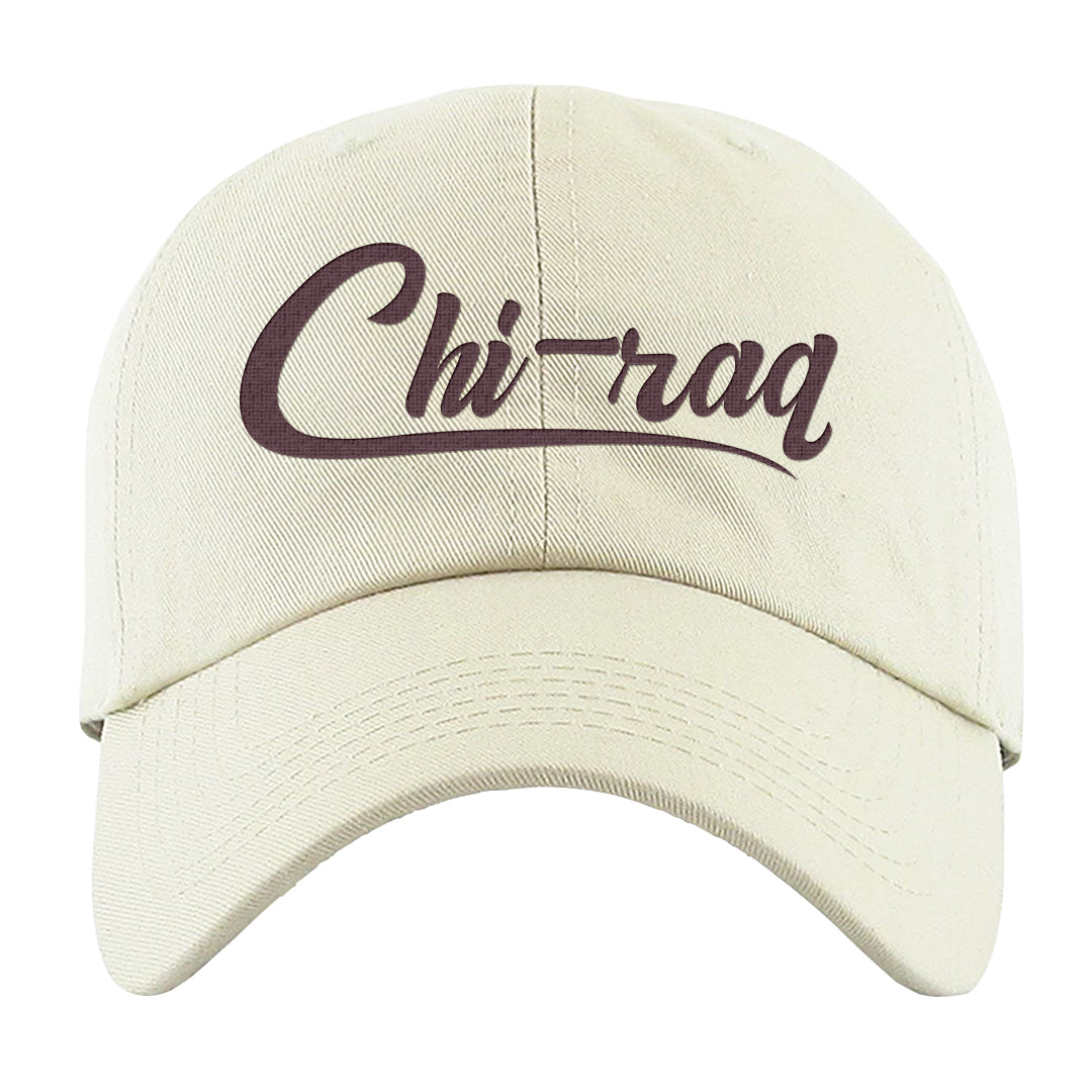 Cherrywood Sand Split Mid 1s Dad Hat | Chiraq, White