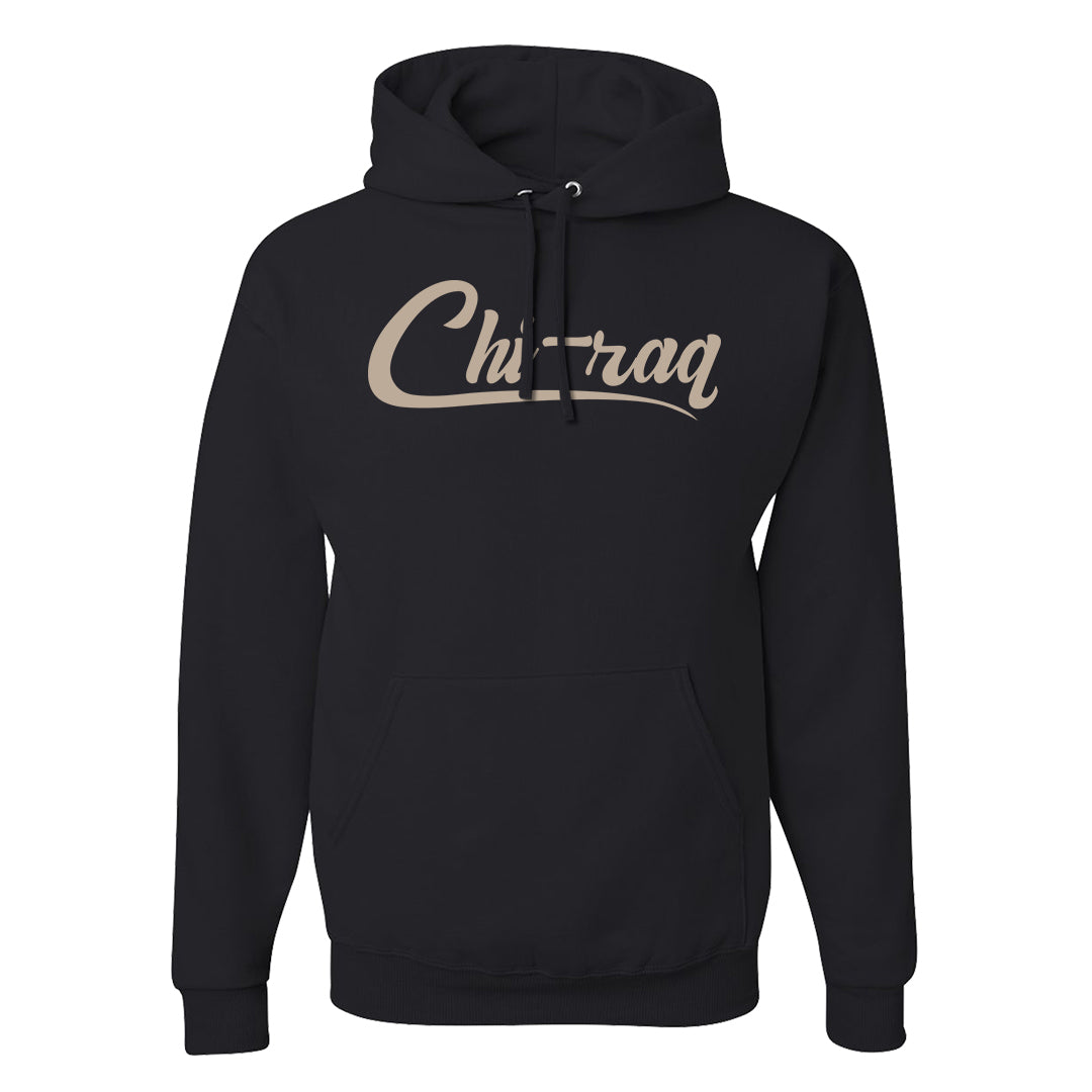 Cherrywood Sand Split Mid 1s Hoodie | Chiraq, Black