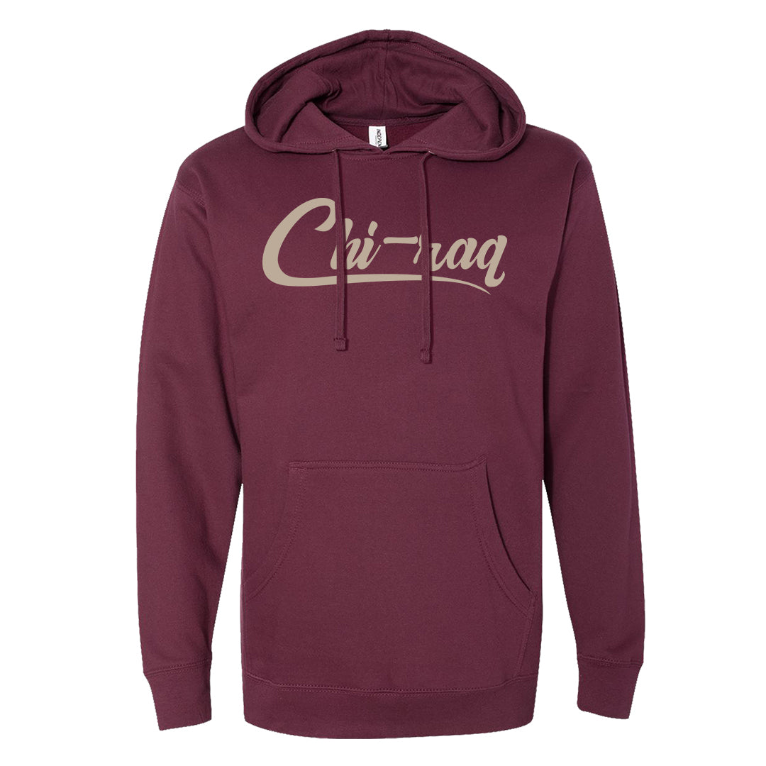 Cherrywood Sand Split Mid 1s Hoodie | Chiraq, Maroon