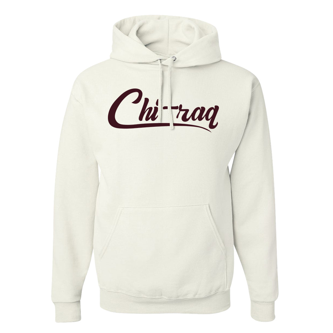 Cherrywood Sand Split Mid 1s Hoodie | Chiraq, White