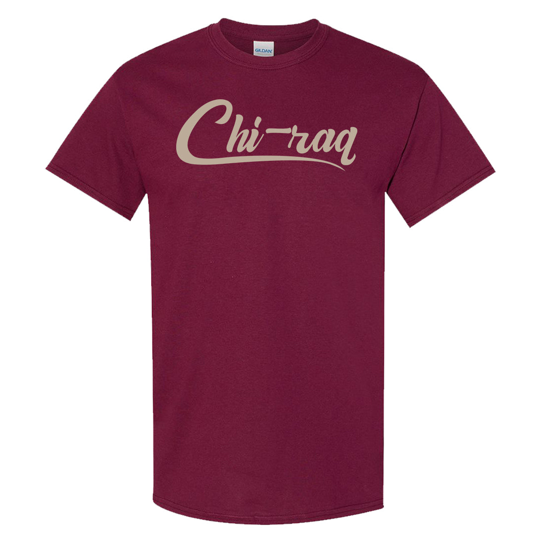 Cherrywood Sand Split Mid 1s T Shirt | Chiraq, Maroon