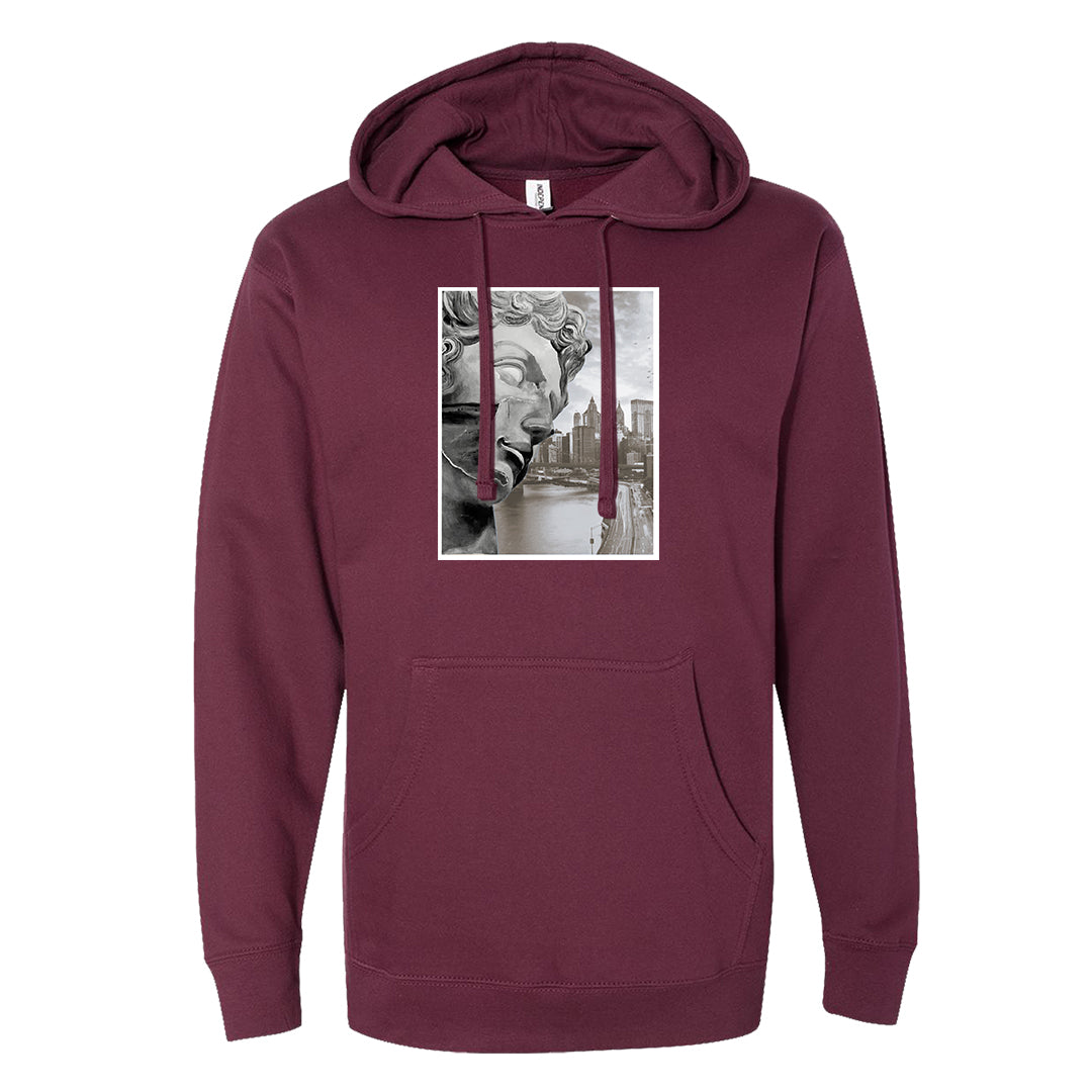 Cherrywood Sand Split Mid 1s Hoodie | Miguel, Maroon