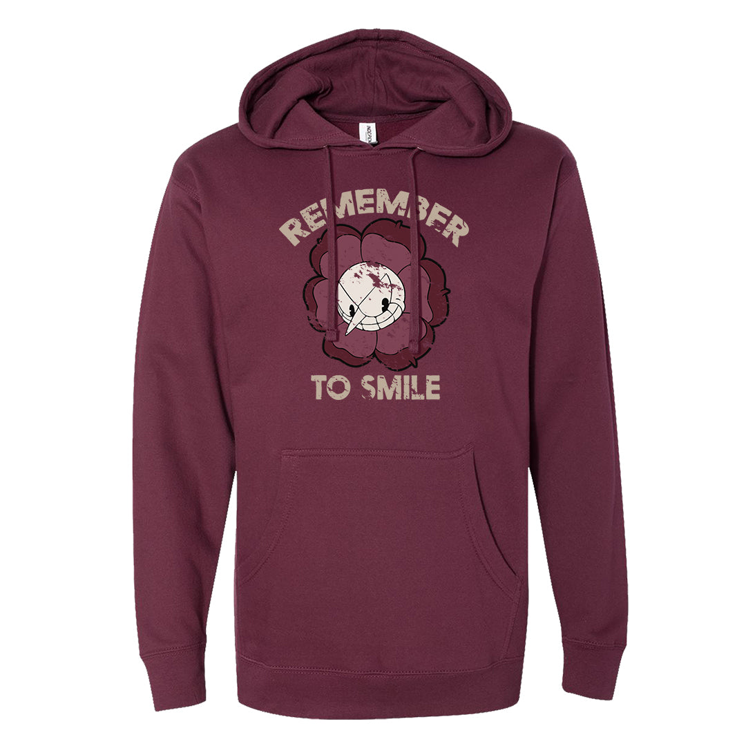 Cherrywood Sand Split Mid 1s Hoodie | Remember To Smile, Maroon