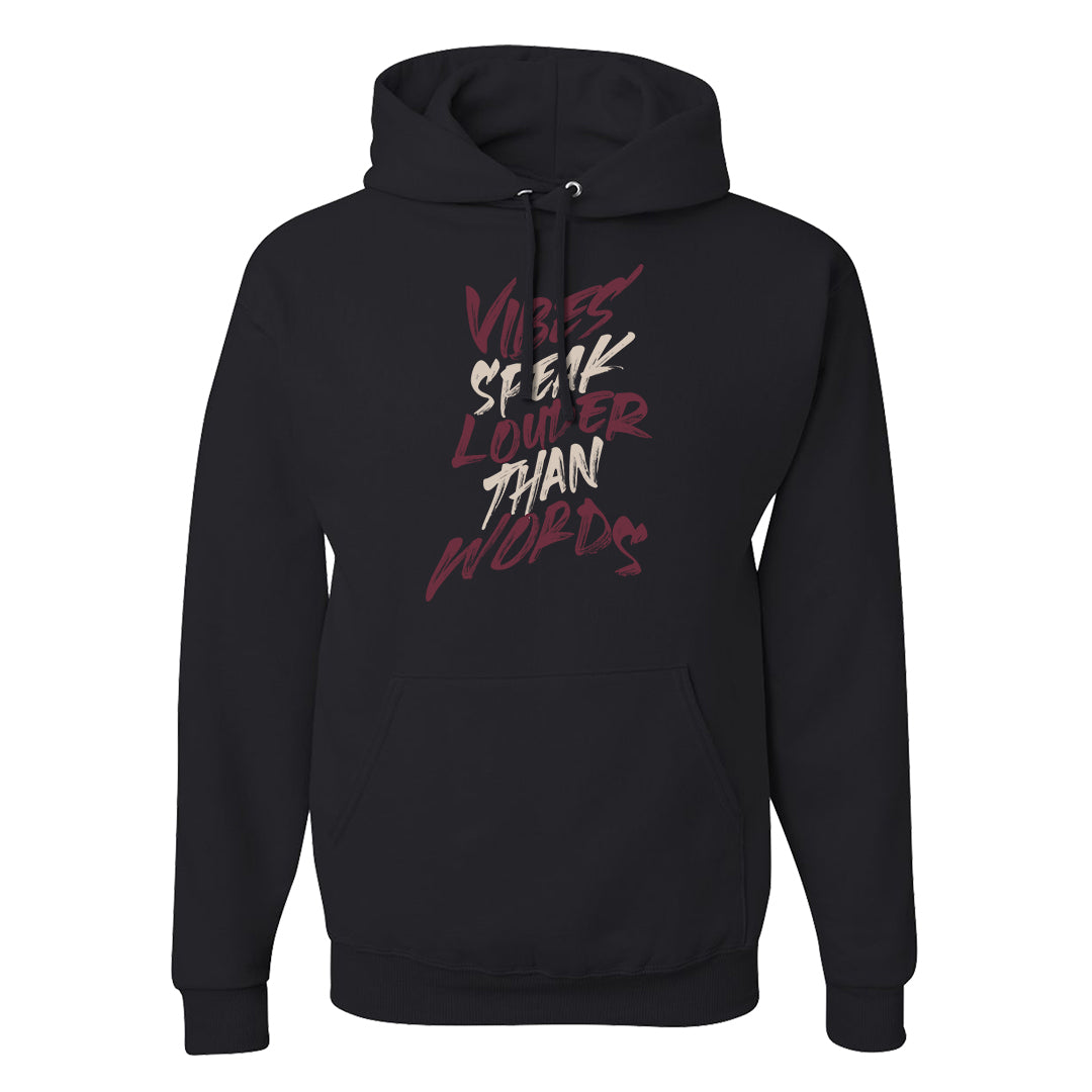 Cherrywood Sand Split Mid 1s Hoodie | Vibes Speak Louder Than Words, Black