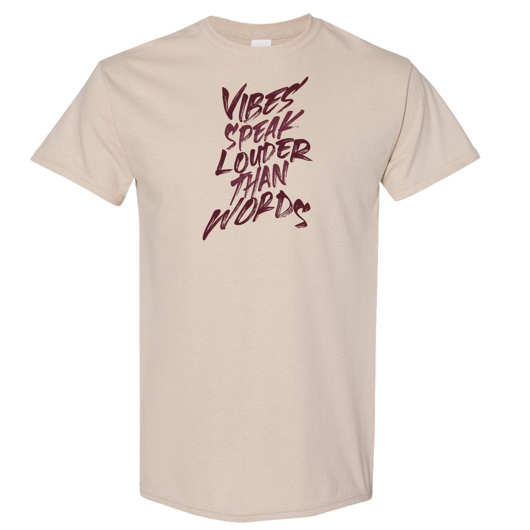 Cherrywood Sand Split Mid 1s T Shirt | Vibes Speak Louder Than Words, Sand
