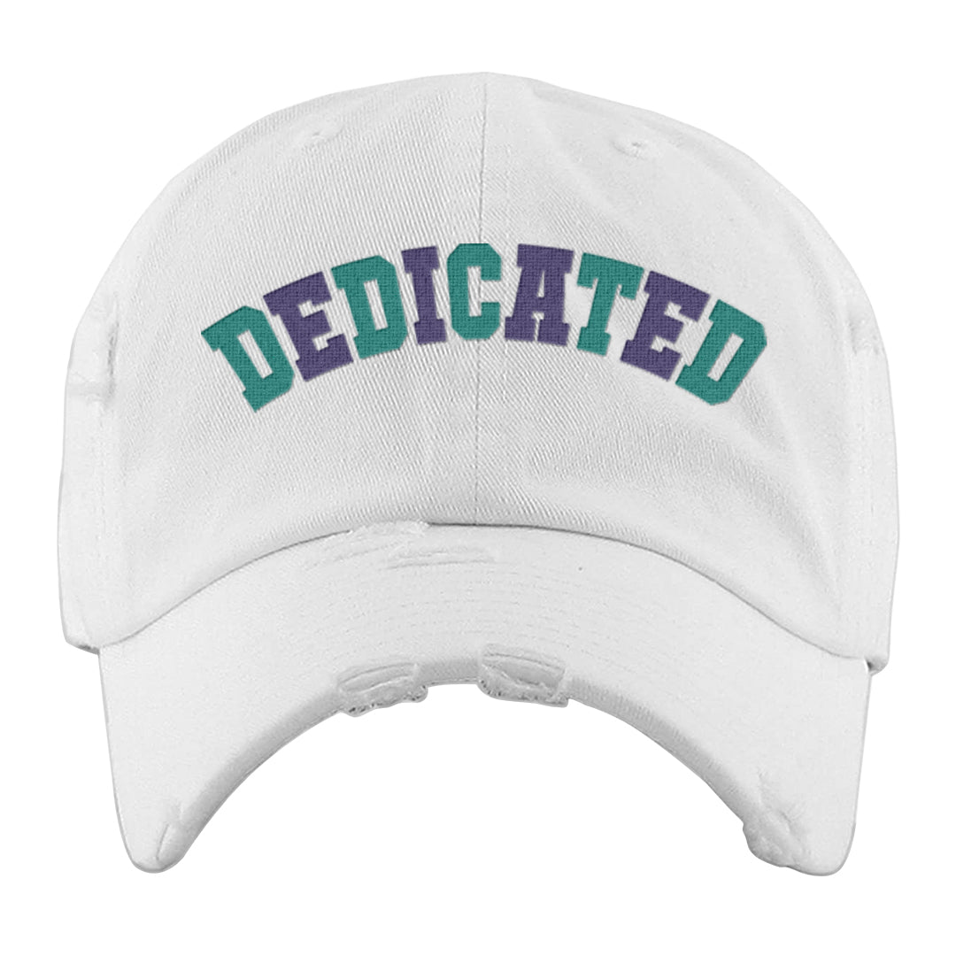 Grape Mid 1s Distressed Dad Hat | Dedicated, White