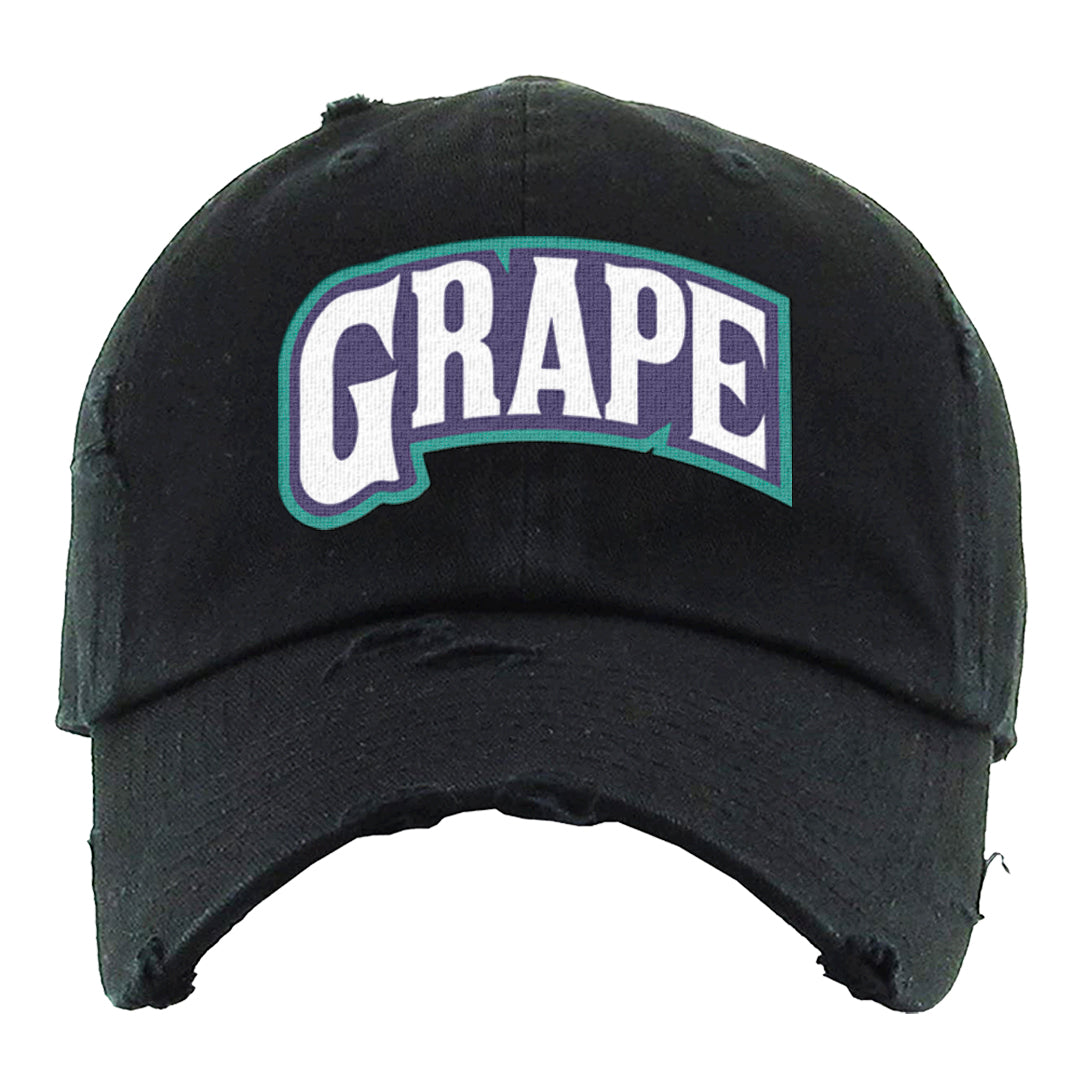 Grape Mid 1s Distressed Dad Hat | Grape Package, Black