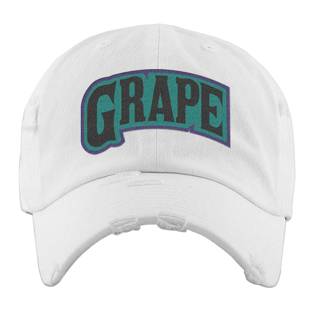 Grape Mid 1s Distressed Dad Hat | Grape Package, White