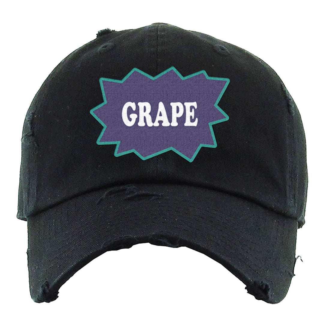 Grape Mid 1s Distressed Dad Hat | Grape Arch, Black