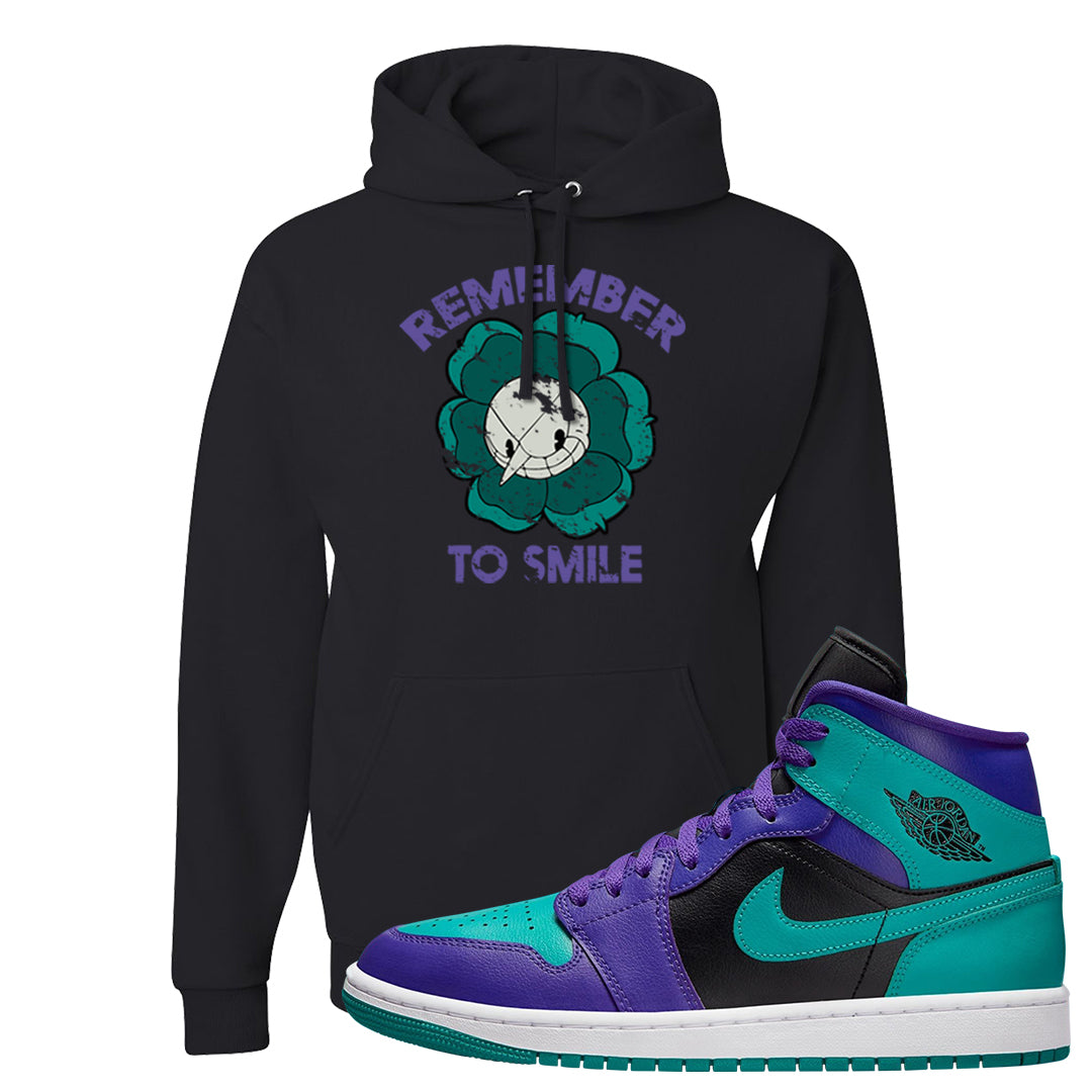 Grape Mid 1s Hoodie | Remember To Smile, Black