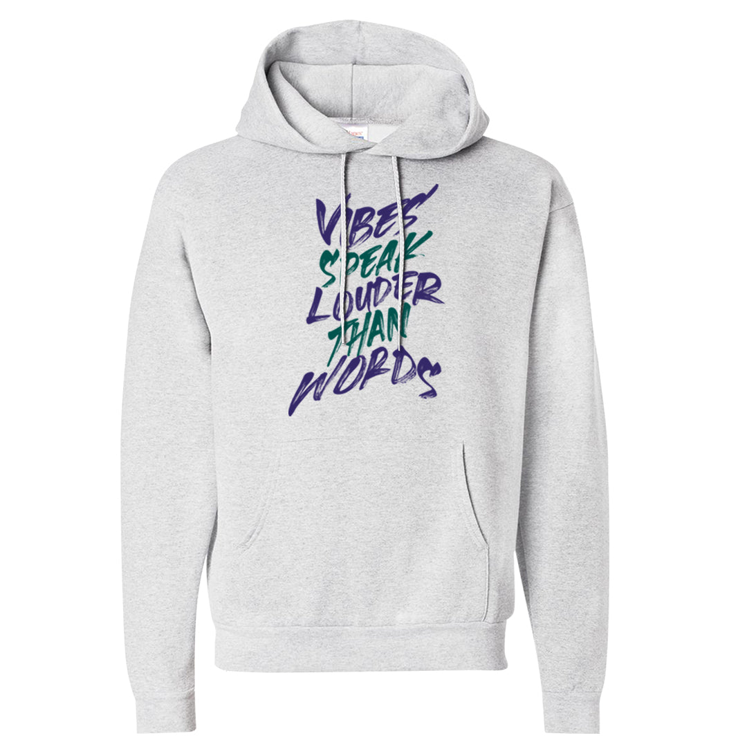 Grape Mid 1s Hoodie | Vibes Speak Louder Than Words, Ash