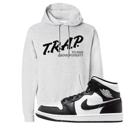 Homage Split Black White Mid 1s Hoodie | Trap To Rise Above Poverty, Ash