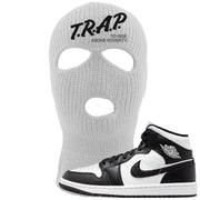 Homage Split Black White Mid 1s Ski Mask | Trap To Rise Above Poverty, White