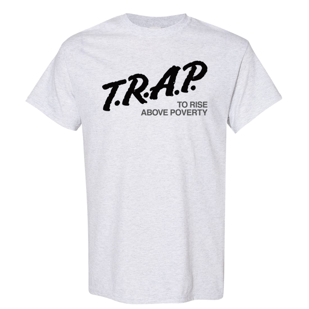 Homage Split Black White Mid 1s T Shirt | Trap To Rise Above Poverty, Ash