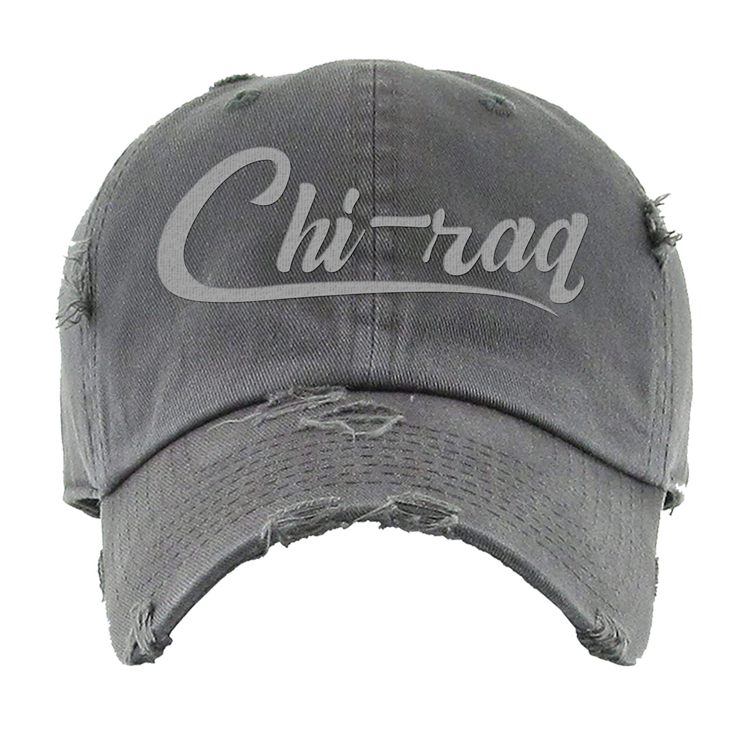 Inside Out Mid 1s Distressed Dad Hat | Chiraq, Dark Grey