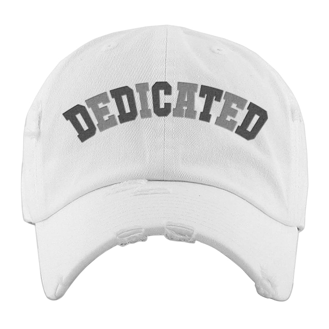 Inside Out Mid 1s Distressed Dad Hat | Dedicated, White