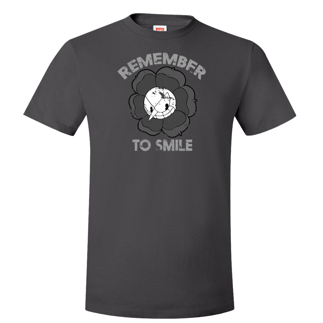 Inside Out Mid 1s T Shirt | Remember To Smile, Smoke Grey