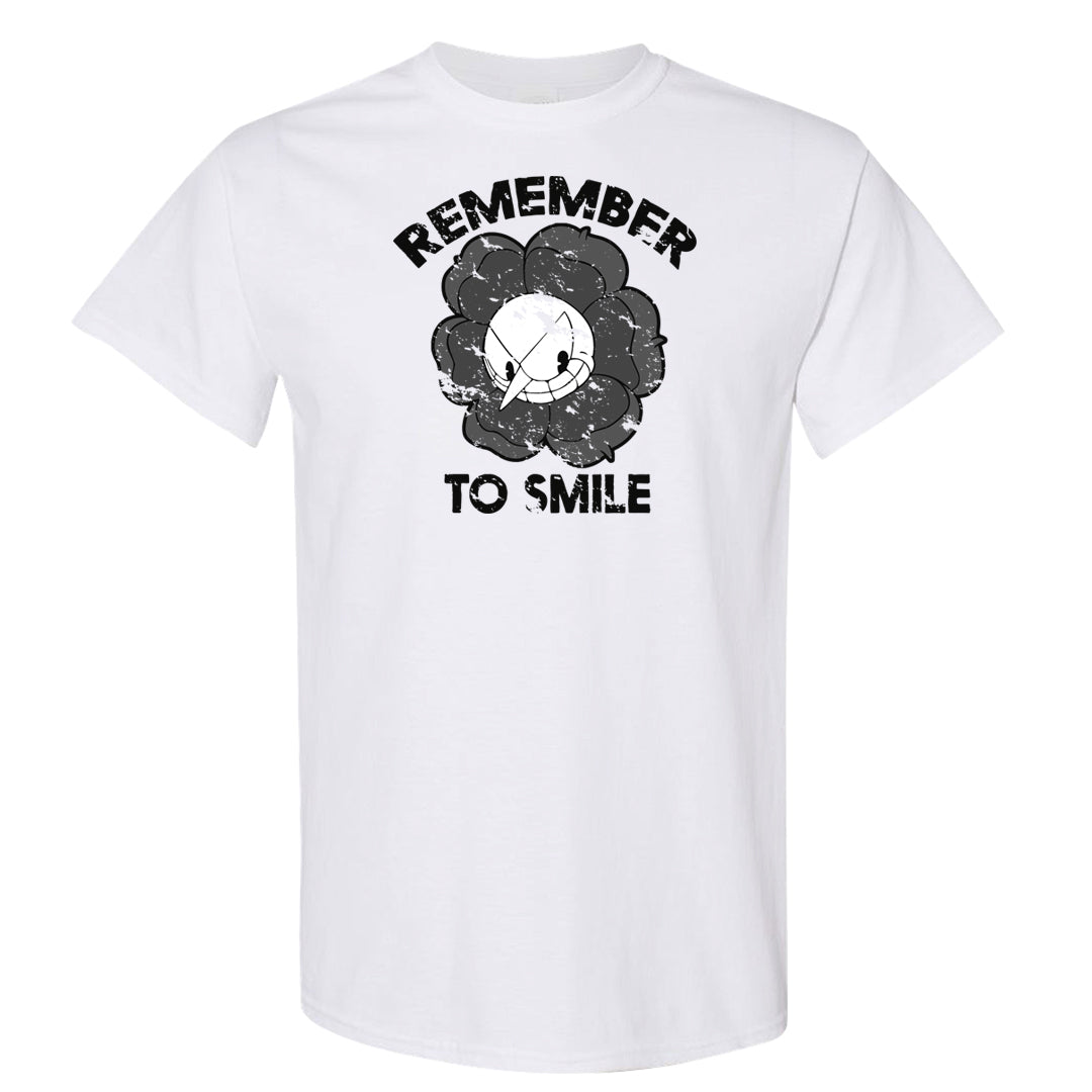 Inside Out Mid 1s T Shirt | Remember To Smile, White