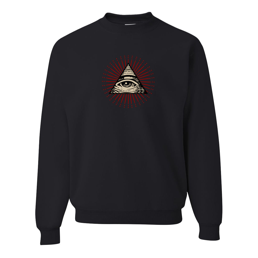 Tiki Leaf Mid 1s Crewneck Sweatshirt | All Seeing Eye, Black