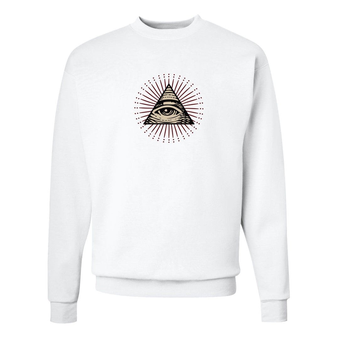 Tiki Leaf Mid 1s Crewneck Sweatshirt | All Seeing Eye, White