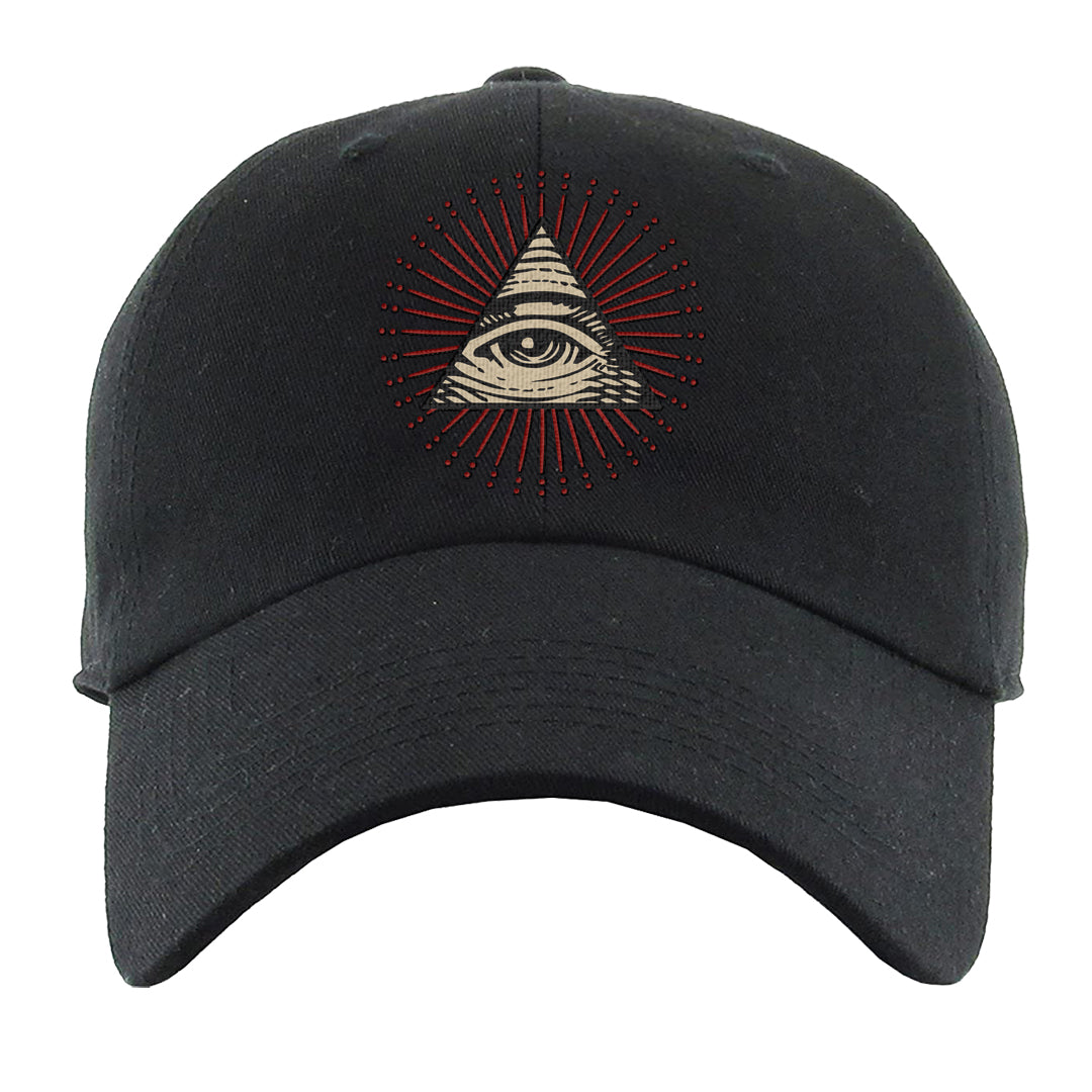 Tiki Leaf Mid 1s Dad Hat | All Seeing Eye, Black