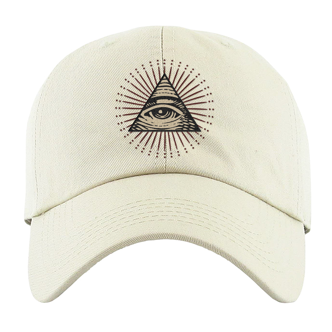 Tiki Leaf Mid 1s Dad Hat | All Seeing Eye, White