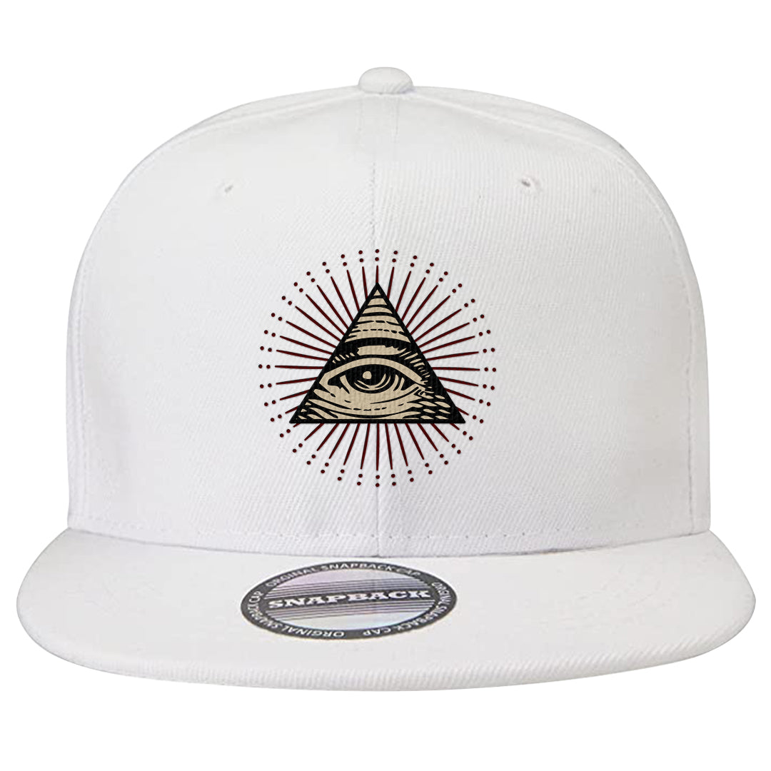 Tiki Leaf Mid 1s Snapback Hat | All Seeing Eye, White