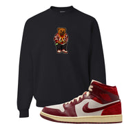Tiki Leaf Mid 1s Crewneck Sweatshirt | Sweater Bear, Black