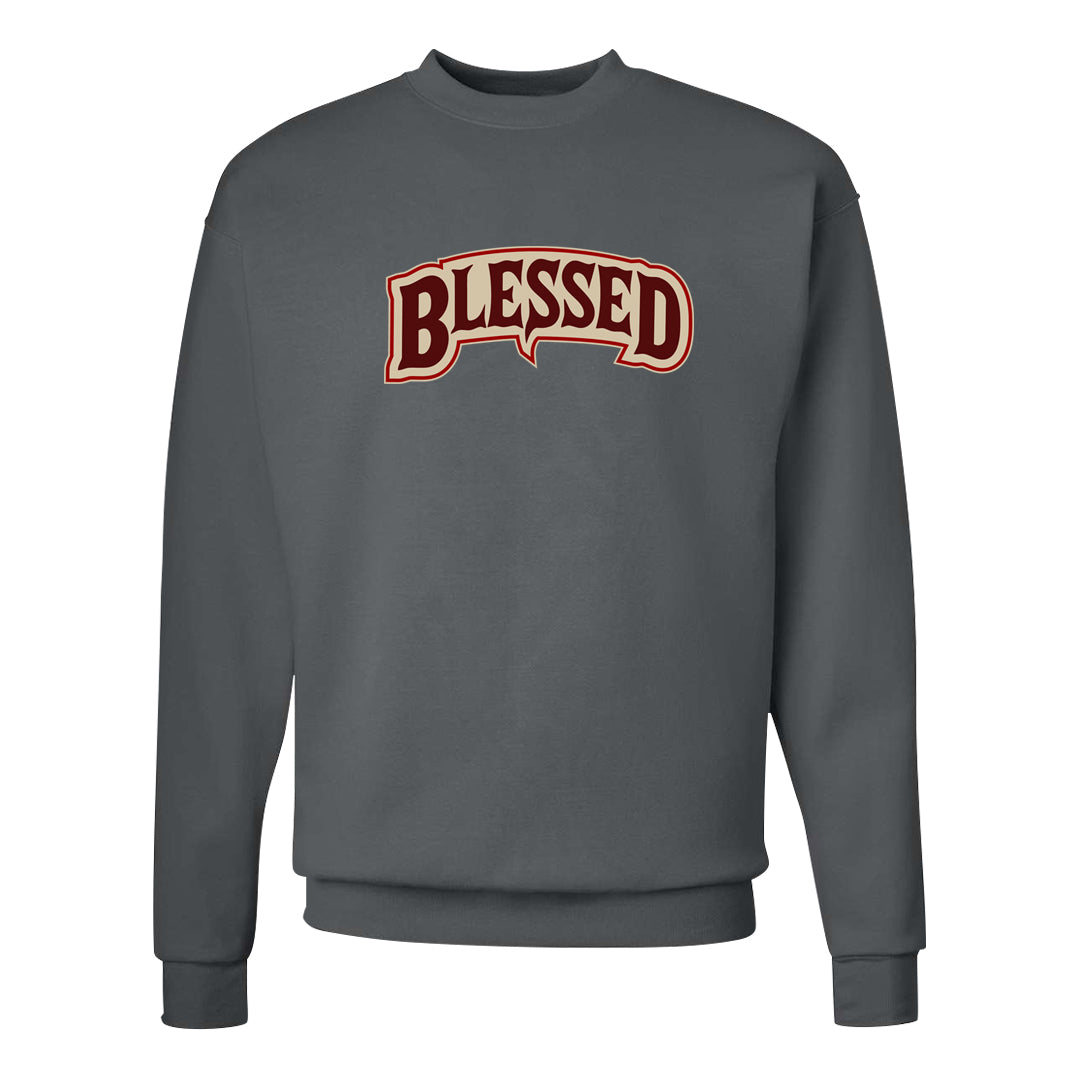 Tiki Leaf Mid 1s Crewneck Sweatshirt | Blessed Arch, Smoke Grey