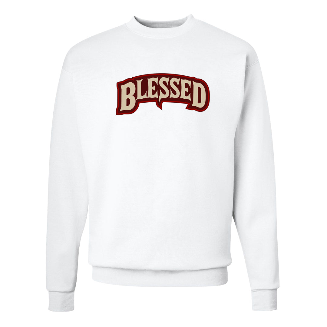 Tiki Leaf Mid 1s Crewneck Sweatshirt | Blessed Arch, White
