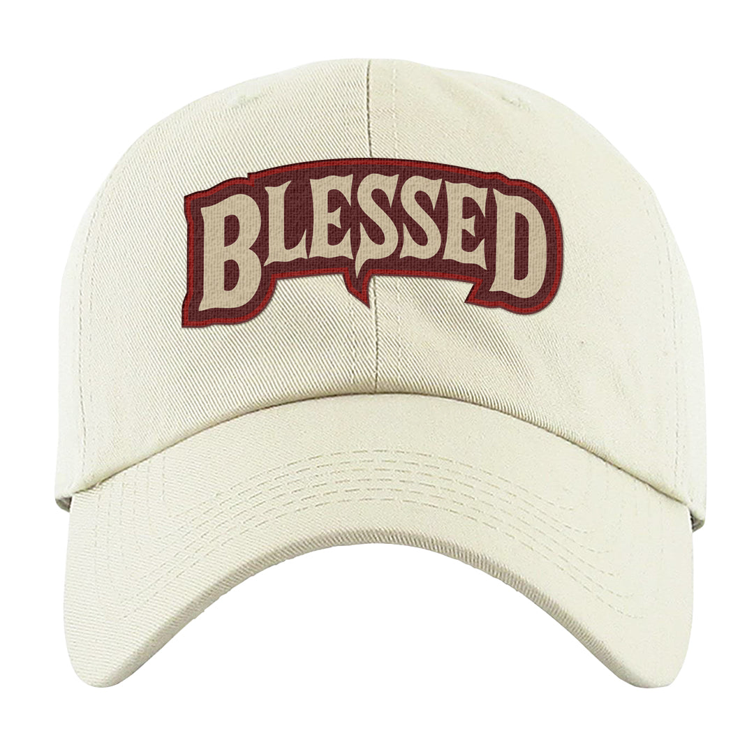 Tiki Leaf Mid 1s Dad Hat | Blessed Arch, White